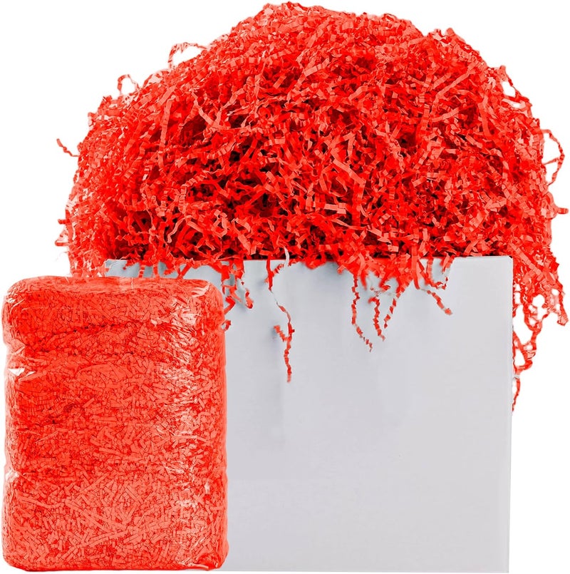AODESTINY 2.2LBS Crinkle Cut Paper Shred Filler, Shredded Paper for Gift Bag Box Basket, Packing Grass Cushion Crinkle Shred Filler for Christmas Wedding Birthday Bridesmaid Engagement-Red - Image 1